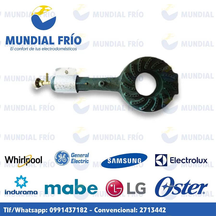 Componente de hierro fundido para cocina industrial, fotografía de catálogo de Mundial Frío