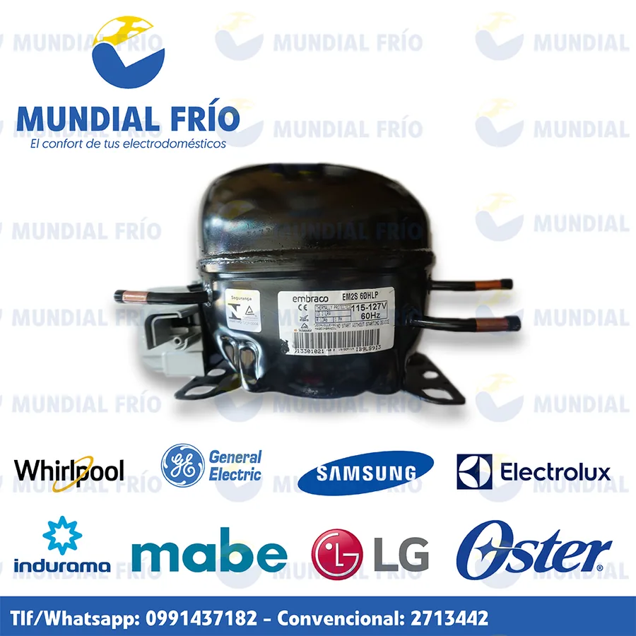 Compresor para refrigeración, fotografía de catálogo de Mundial Frío