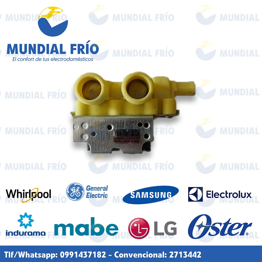 Electroválvula solenoide para lavadora, fotografía de catálogo de Mundial Frío
