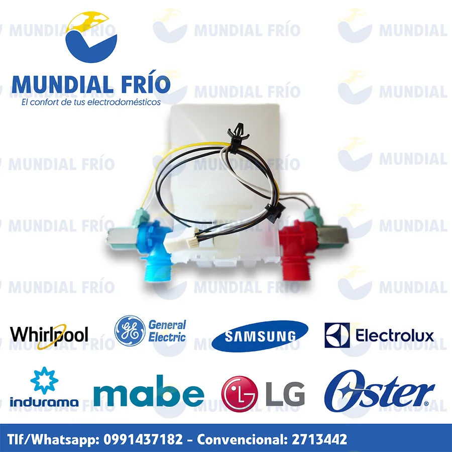 Electroválvula solenoide para lavadora, fotografía de catálogo de Mundial Frío