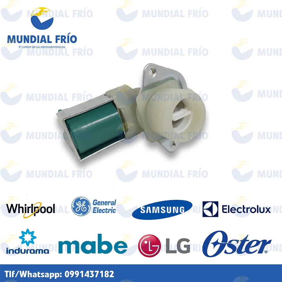 Electroválvula solenoide para lavadora, fotografía de catálogo de Mundial Frío
