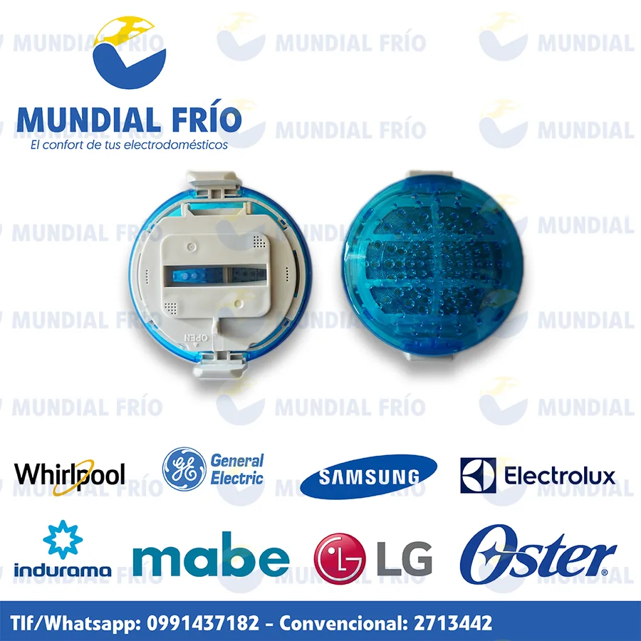 Filtro atrapa pelusas para lavadora, fotografía de catálogo de Mundial Frío