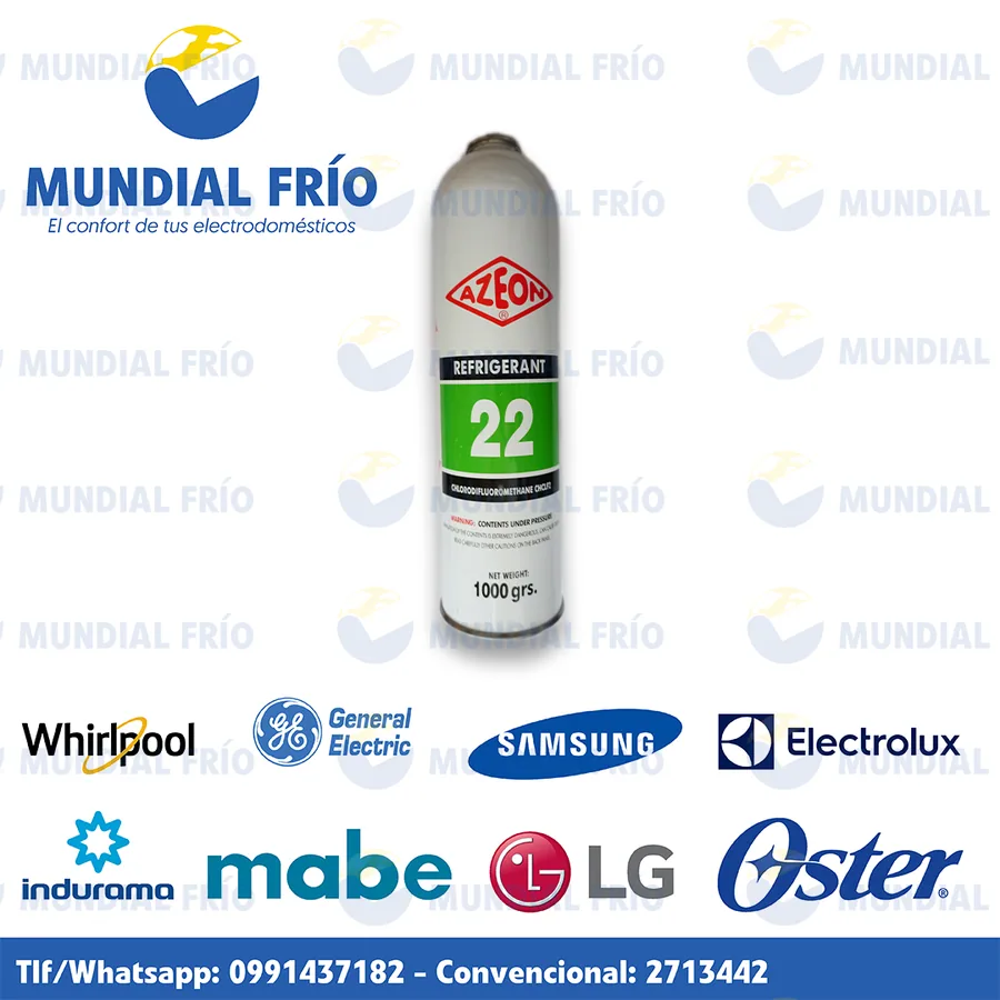 Gas refrigerante y aceite para climatización, fotografía de catálogo de Mundial Frío