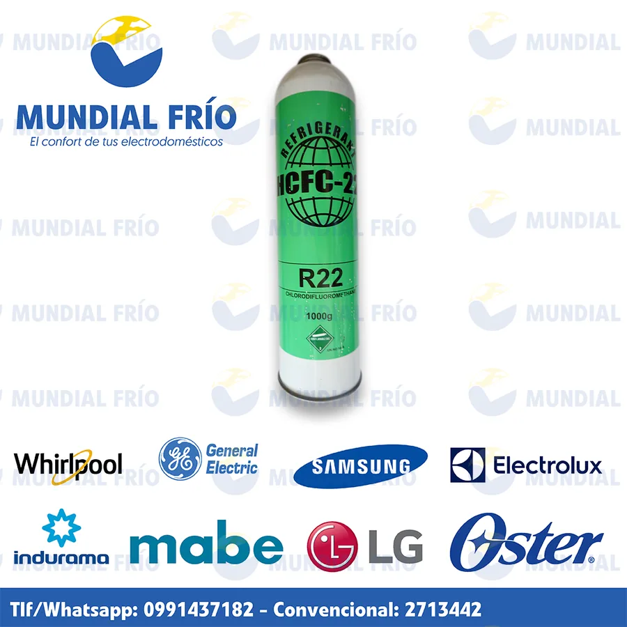 Gas refrigerante y aceite para climatización, fotografía de catálogo de Mundial Frío