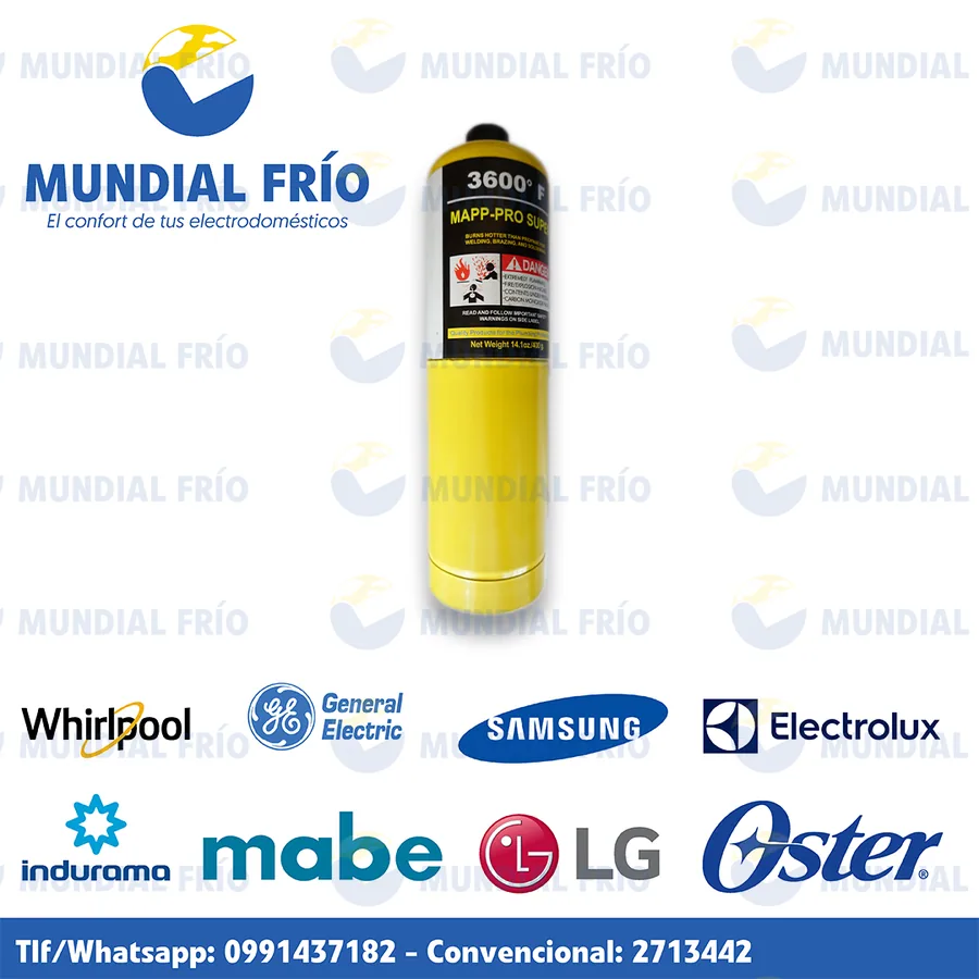 Gas refrigerante y aceite para refrigeración, fotografía de catálogo de Mundial Frío