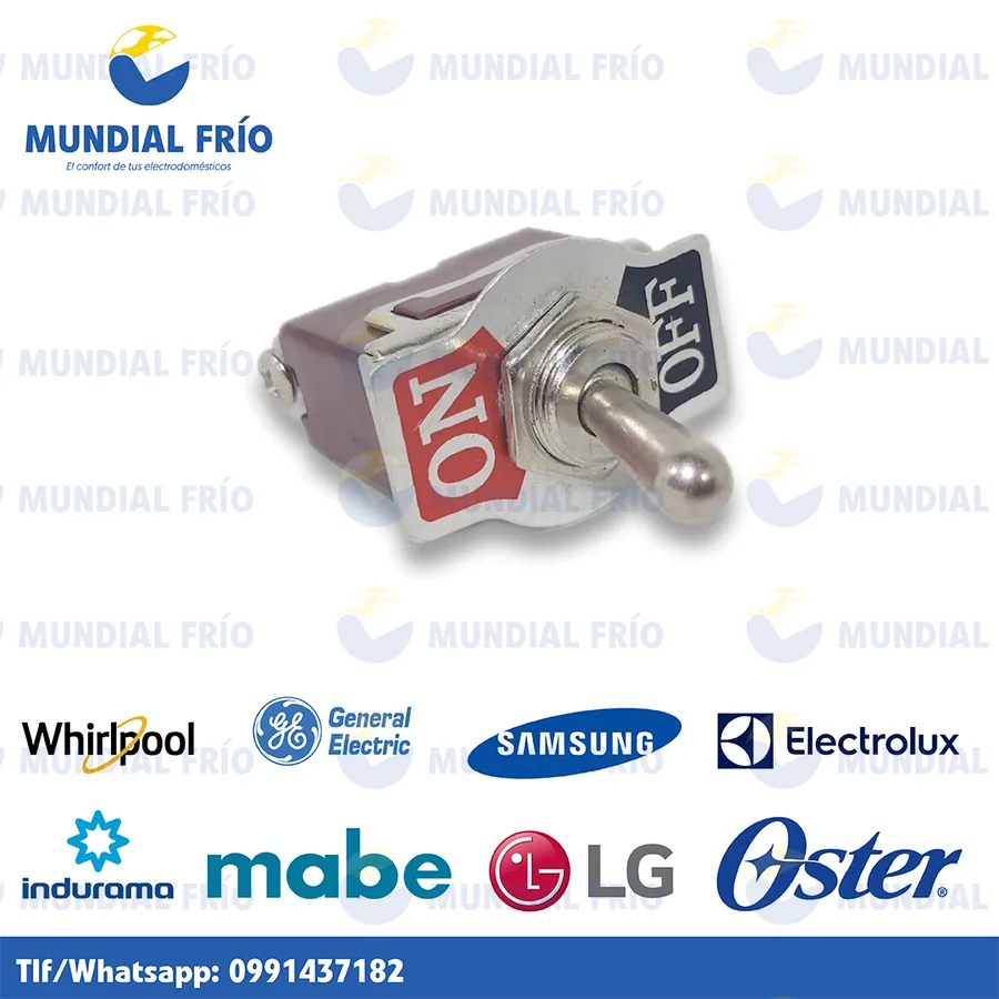 Switch e interruptor para electrodomésticos, fotografía de catálogo de Mundial Frío