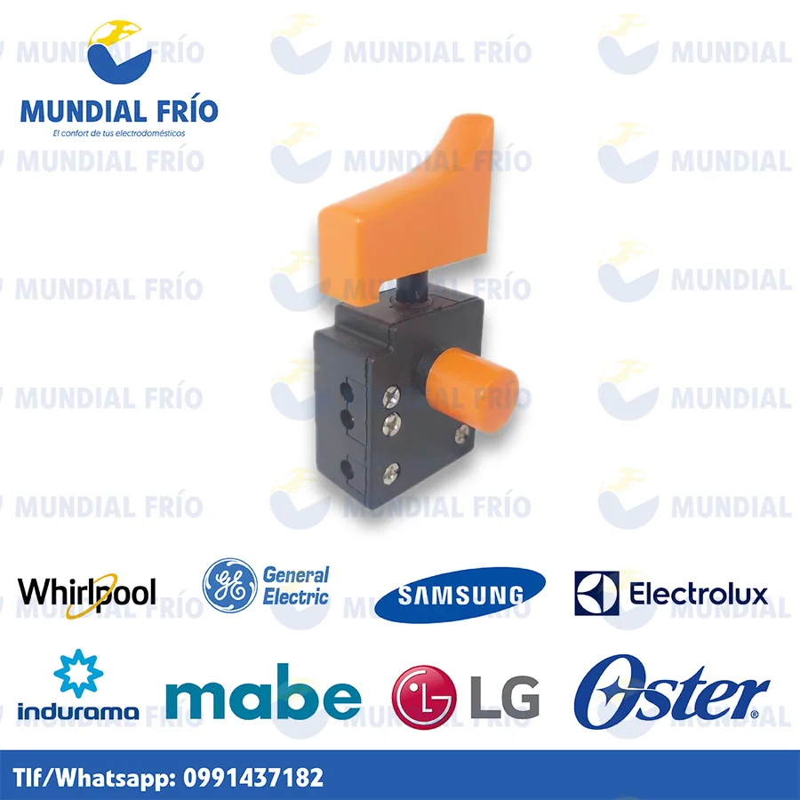 Switch e interruptor para electrodomésticos, fotografía de catálogo de Mundial Frío