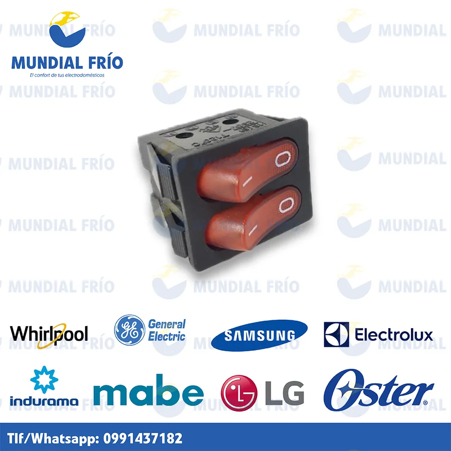 Switch e interruptor para electrodomésticos, fotografía de catálogo de Mundial Frío
