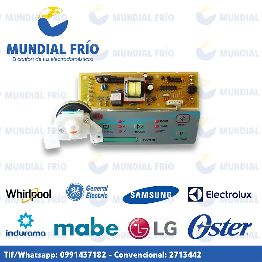Tarjeta electrónica para lavadora, fotografía de catálogo de Mundial Frío