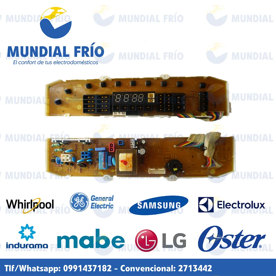 Tarjeta electrónica para lavadora, fotografía de catálogo de Mundial Frío