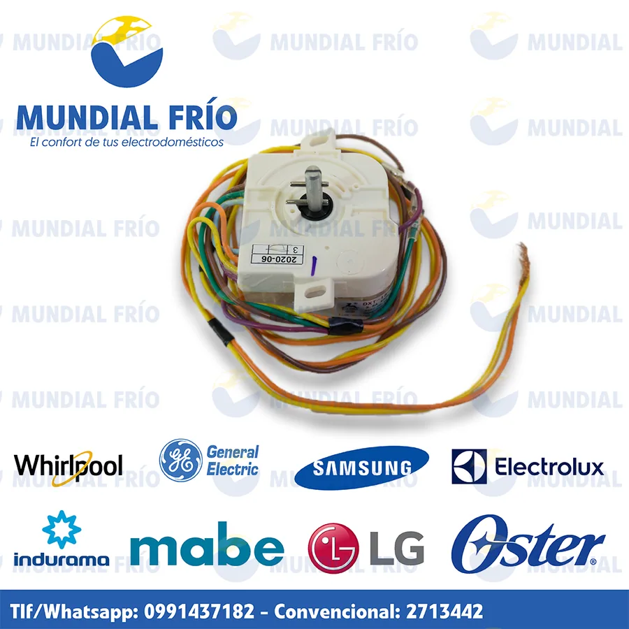 Timer programador para lavadora, fotografía de catálogo de Mundial Frío